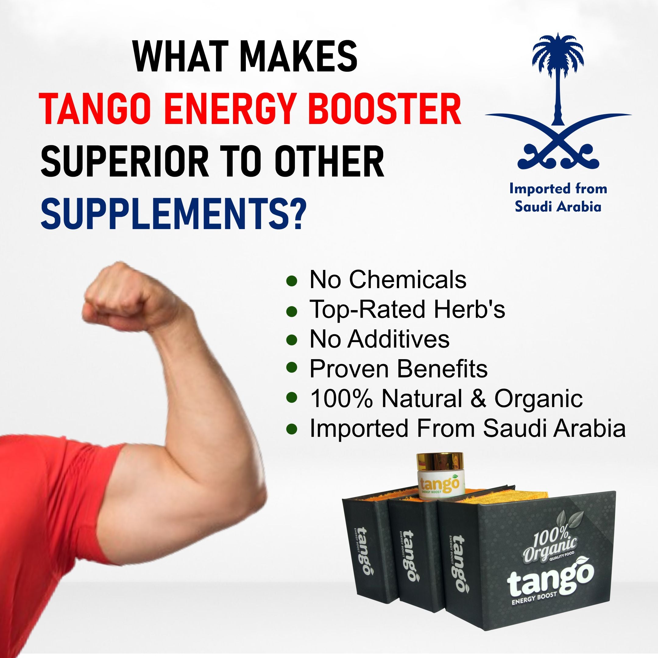 Tango Energy Booster for Men | Herbal Power Formula with 13+ Natural Ingredients